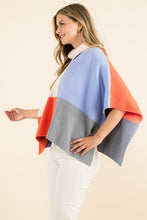 Load image into Gallery viewer, COLORBLOCK TURTLENECK PONCHO