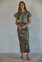 Load image into Gallery viewer, Dark Bronze Stone Washed Midi Skirt