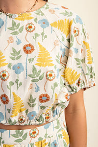 FLORA PRINTED SHORT SLEEVE TOP