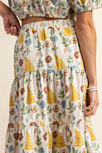 Load image into Gallery viewer, FLORA PRINTED LONG ELASTIC WAISTBAND SKIRT