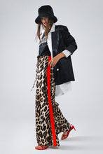 Load image into Gallery viewer, ANIMAL PRINT RED TRIM STRAIGHT PANTS