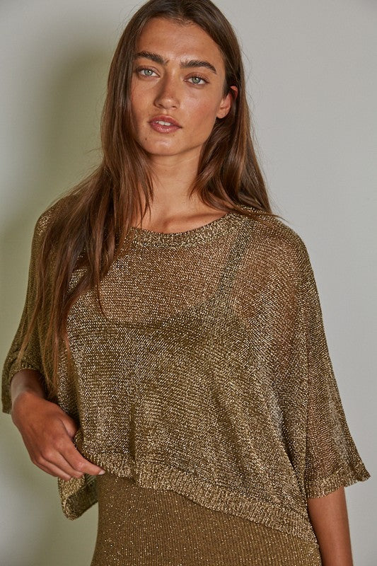 METALLIC BRONZE CROP TOP