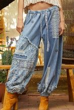 Load image into Gallery viewer, PATCHWORK TWILL JOGGER PANTS