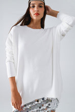 Load image into Gallery viewer, COZY WHITE OVERSIZED SWEATER