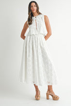 Load image into Gallery viewer, Eyelet Blouse And Skirt Set