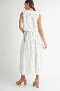 Eyelet Blouse And Skirt Set