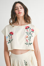Load image into Gallery viewer, Floral Embroidered Crop Top And Midi Skirt Set