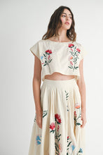 Load image into Gallery viewer, Floral Embroidered Crop Top And Midi Skirt Set