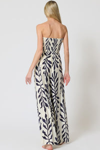 TUBE TIE FRONT CHEST SMOCKED BACK TOP JUMPSUIT