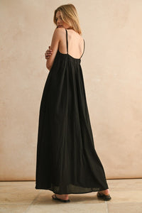 Straw-stitched Maxi Dress