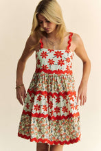 Load image into Gallery viewer, FLORAL RIG RAG MINI DRESS