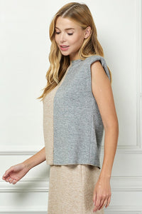 COLOR BLOCK SLEEVELESS TOP