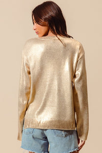 METALLIC FOIL  SWEATER