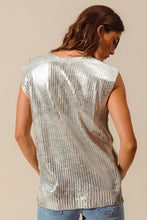 Load image into Gallery viewer, METALLIC FOIL SWEATER VEST