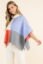 Load image into Gallery viewer, COLORBLOCK TURTLENECK PONCHO