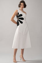 Load image into Gallery viewer, One Shoulder Flower Midi Dress