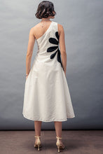 Load image into Gallery viewer, One Shoulder Flower Midi Dress