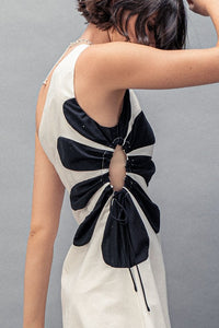 One Shoulder Flower Midi Dress