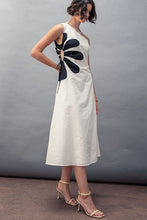 Load image into Gallery viewer, One Shoulder Flower Midi Dress
