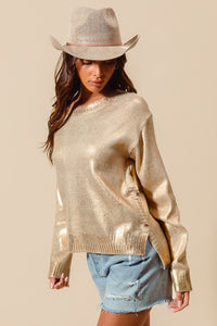 METALLIC FOIL  SWEATER