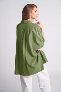 OVERSIZED BLOUSE - OLIVE