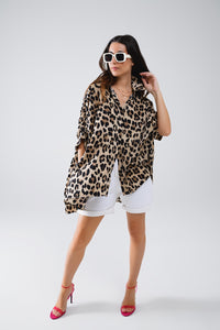OVERSIZED BLOUSE -ANIMAL PRINT