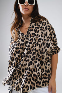OVERSIZED BLOUSE -ANIMAL PRINT